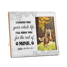 Dog Memorial Picture Frame - In Loving Memory Wood Photo Frame, Sympathy  Be...
