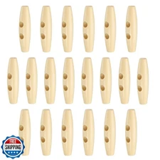 HARFINGTON 20pcs Wooden Toggle Buttons 55mm / 2.2" Wood Olive Sewing Buttons 
