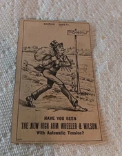 Victorian Trade Card/Wheeler & Wilson Sewing Machine/Seeking Safety/To Canada