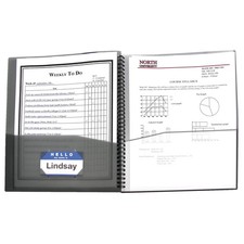 C-Line 8-Pocket Spiral-Bound Poly Portfolio, Letter Size, 1 Portfolio, Smoke