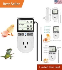 Reliable LCD Temperature Controller with Sensor for Reptile  Plant Environments