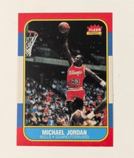 Michael Jordan Poster 1986 Fleer #57 Rookie Card Style Chicago Bulls Wall Art