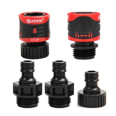 Eden 95210 Premium Garden Hose Fitting Quick Connect with 5 pc Set, 5 Set 
