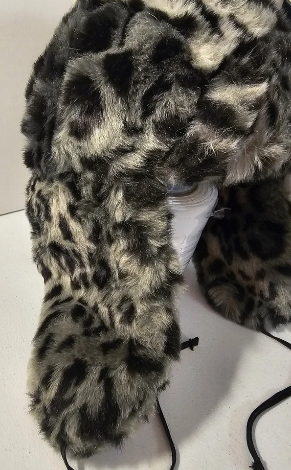 Nicki Minaj Faux Fur Leopard Print Aviator Hat 5013 - Image 3 of 4