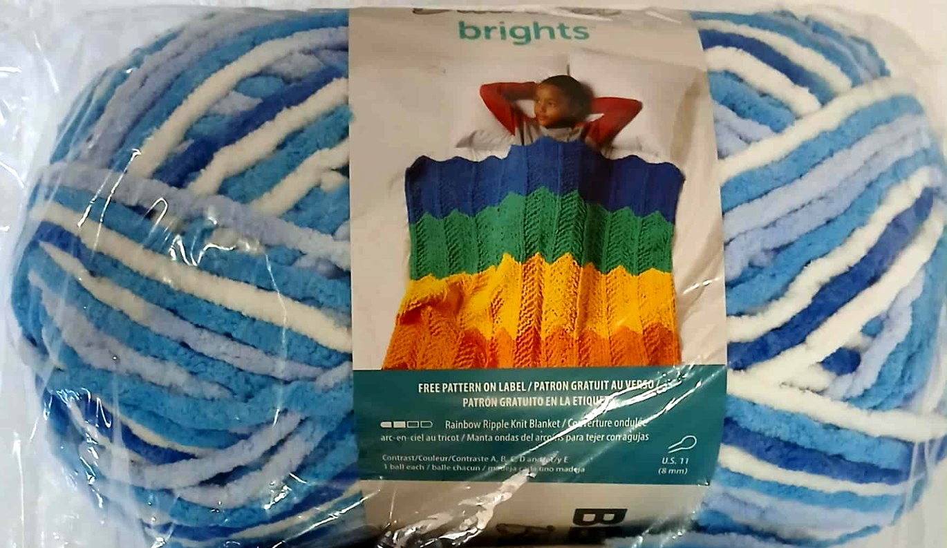 Bernat Blanket Brights Big Ball Yarn WATERSLIDE VARG 10.5 oz Polyester