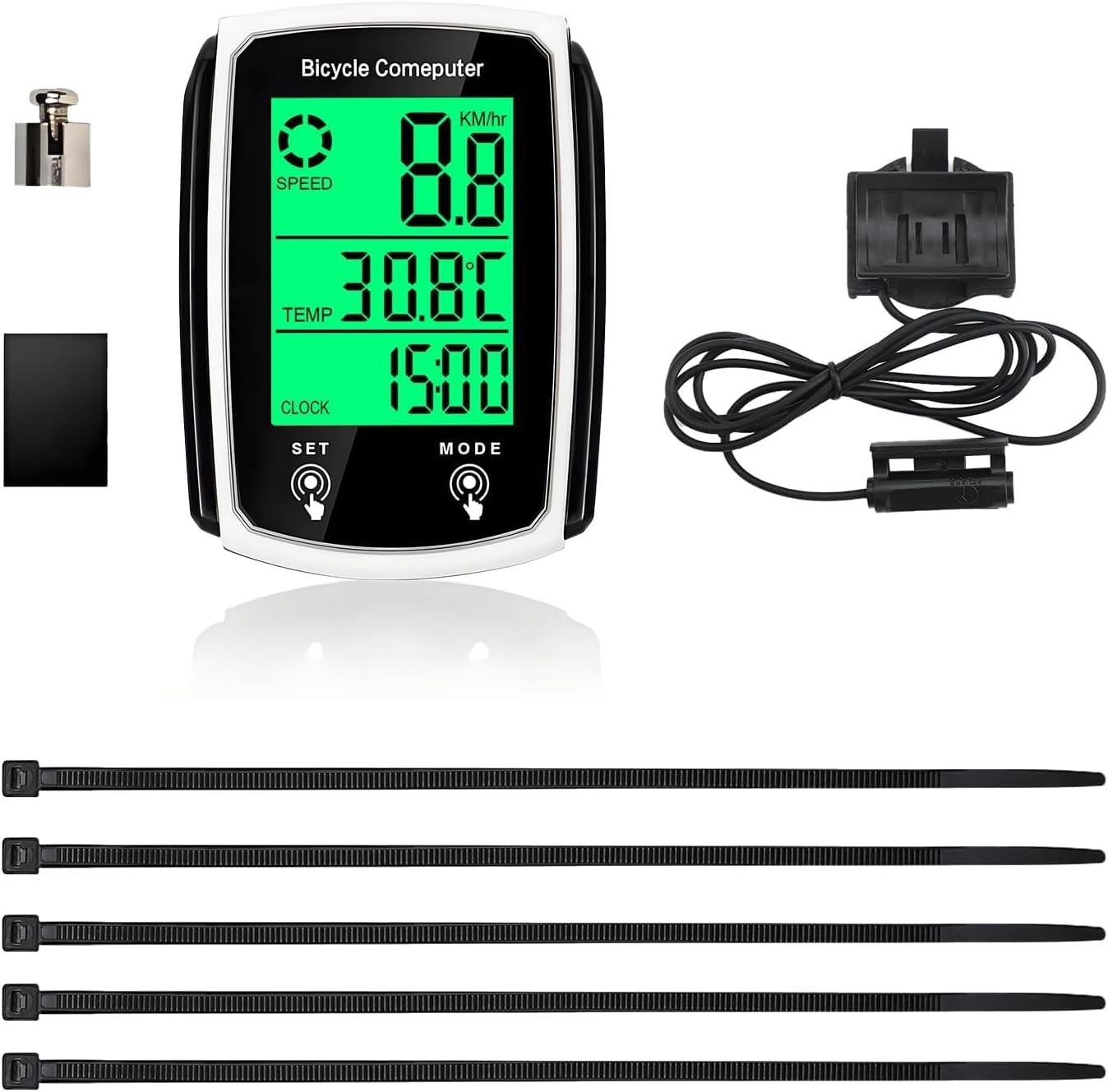 Bike Computer, Universal 19 Functions IP54 Waterproof Bicycle Speedometer Odome