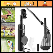 Golf Club Cleaner Brush  Groove Sharpener Tool - 8" Water Brush with Clip, Perf
