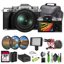 Fujifilm X-T5 Mirrorless Digital Camera XF16-80mm Lens Bundle Accessories-Silver