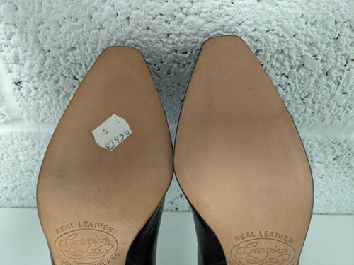 Georgina London Vintage Suede Leather Shoes Heels Brown UK 4 - New - Picture 9 of 10