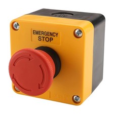 Baomain Red Sign Emergency Stop Switch, 660V Weatherproof Push Button Switch wit