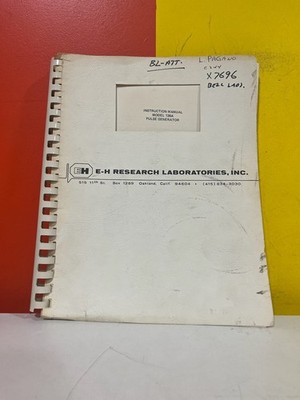 E-H Research Laboratories 136A Pulse Generator Instruction Manual