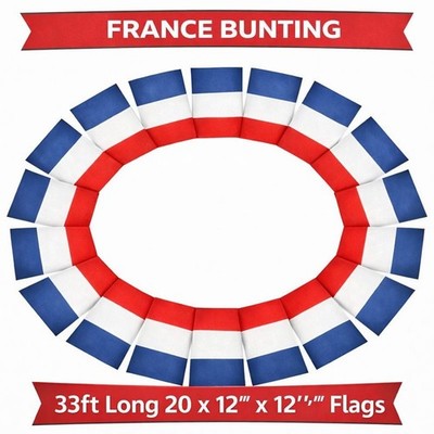 Rugby 6 Nationen 10 Meter Frankreich French 20 x 12x9 XL Flaggen WM Wimpelkette