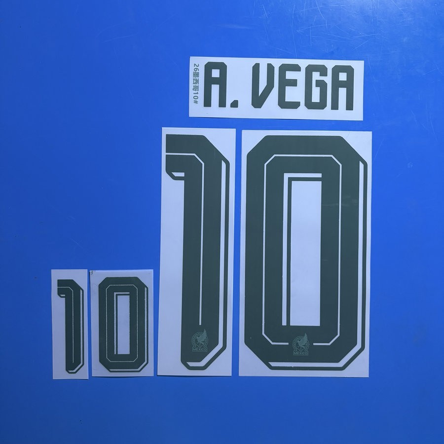 Mexico 2026 Alexis Vega Player Size Soccer Shirt Nameset Name Number ID Print