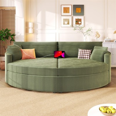 Modern Oversized Double Sofa Bed w/Armrests Deep Seat Upholstered Loveseat Couch