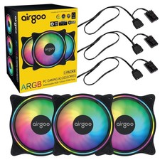 Airgoo 120mm ARGB PWM PC Gaming Case Fans 3-P...