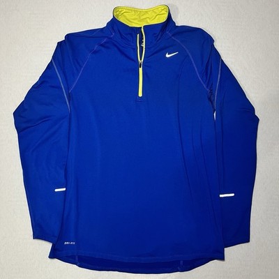 Nike Element Quarter Zip Mens Medium Blue Running Performance Athleisure