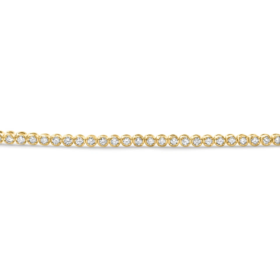 Pulseira de linha de tênis G1N sem embalagem ouro amarelo 14k 1 quilate TW diamante natural - Imagem 3 de 4