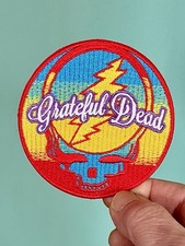 Grateful Dead Iron On Patch Steal Your Face Red Blue Yellow Embroidered Round