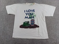 SBW XL Bud Light I Love You Man Vintage Mens Short Sleeve T-Shirt White Cotton
