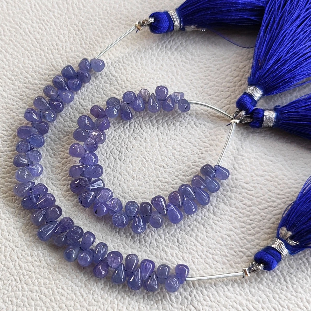 Natural Tanzanite Gems 5x3 to 6x4mm Small Teardrop Beads 4" Strand
