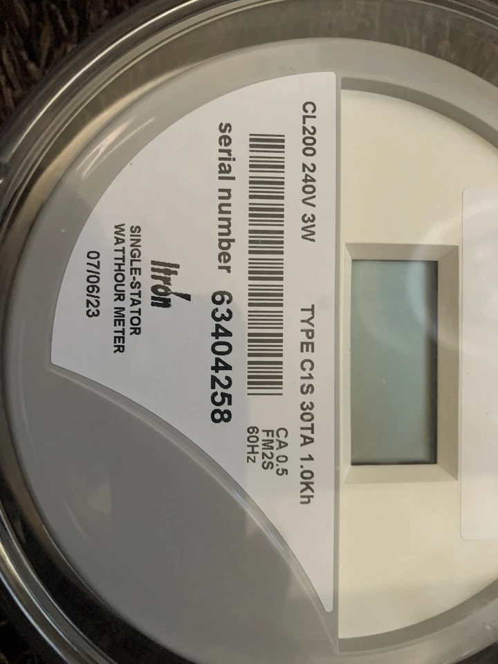 Itron Centron CL200 Single-Stator Watthour Meter, 240V, 3W, C1S, 30TA, 1.0Kh - Image 2 of 4