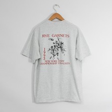 Vintage 90s Rye Garnets Football T Shirt Mens XL - 1993 Championship Distressed