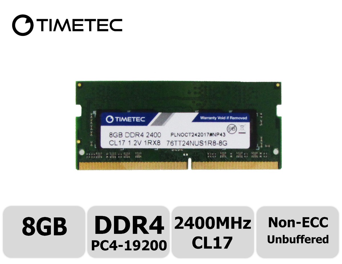 Timetec 8GB DDR4 2400MHz PC4-19200 Non-ECC 1Rx8 SODIMM Laptop Memory  RAM