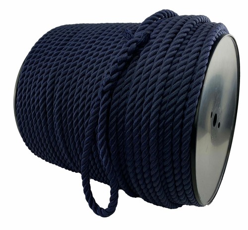 10mm Navy 3st Nylon Rope x 125m Anchor Rope On A Reel With 12 Inch Soft Eye - Picture 4 of 6