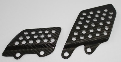 2000-2006 Kawasaki Ninja ZX-12R Heel Plates - 100% Carbon Fiber