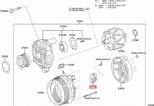 Genuine Camry ACV51 ACV41 ACV40 2.4 Petrol 2.0 Petrol Alternator Brush Holder - Picture 4 of 20