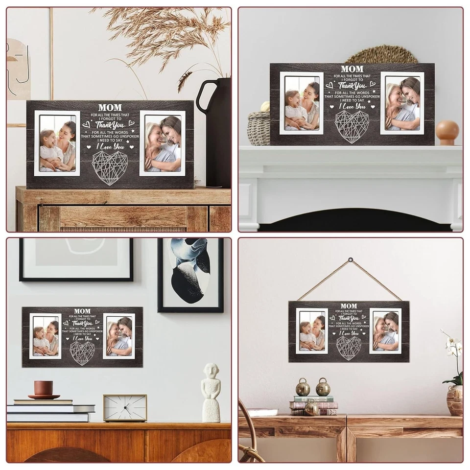 Regalos para mamá de hija, hijo, mamá marco de fotos para 2 tamaños 4x6 fotos Foto 3 de 4