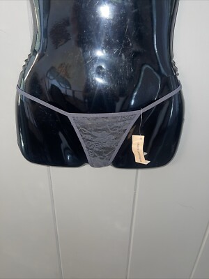 Momentum Intimates Gray Lace String Thong Panty Sissy Underwear Size Large