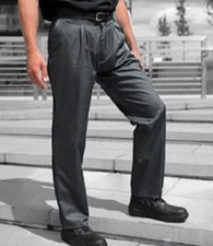GREY TROUSERS Mens work trousers  Dark Grey Smart pressed seams TR61