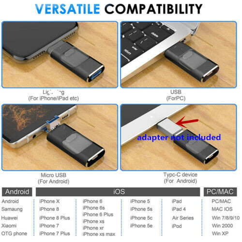 128GB 256GB USB i-FLASH LAUFWERK SPEICHER FOTOSTICK FÜR iPHONE iPAD LAPTOP PENDRIVE - Bild 5 von 12