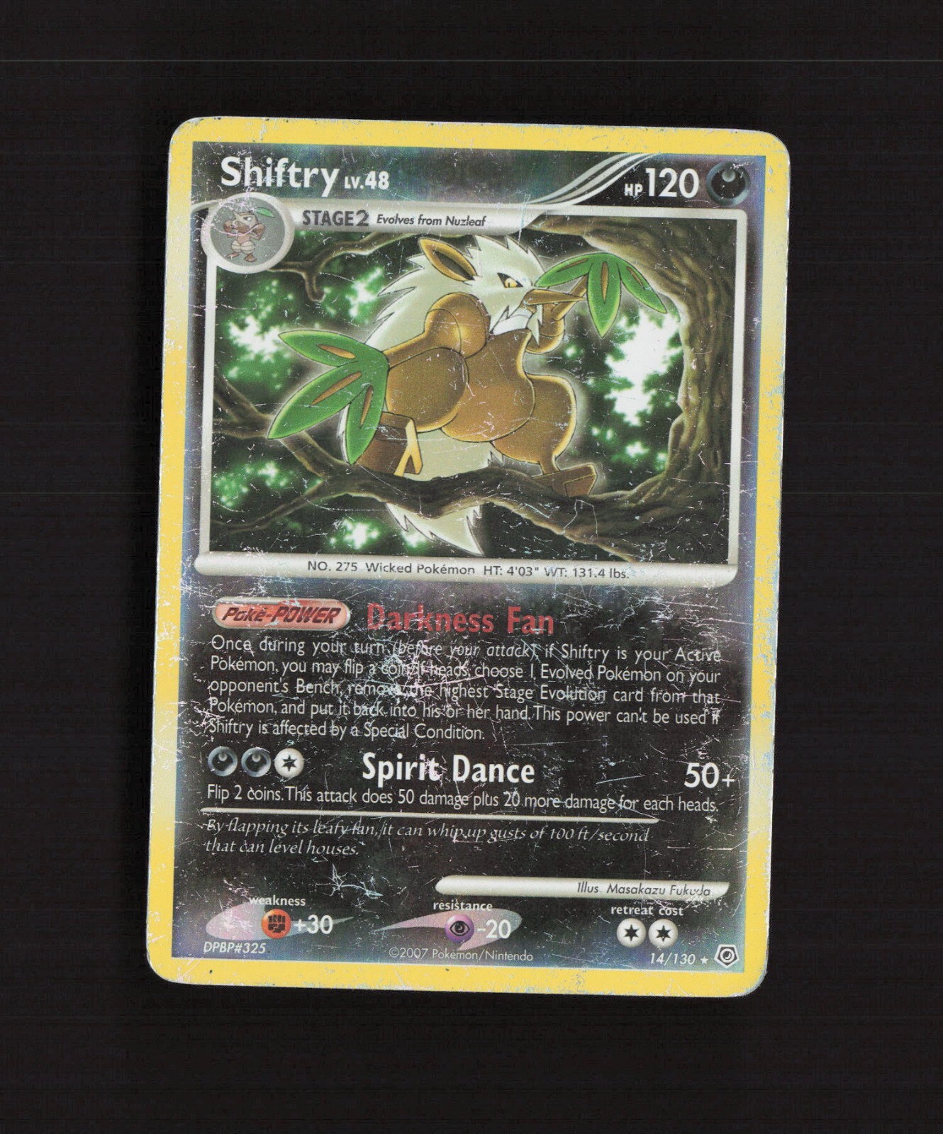 Shiftry 14/130 Diamond & Pearl Reverse Holo Rare Pokemon Card DMG