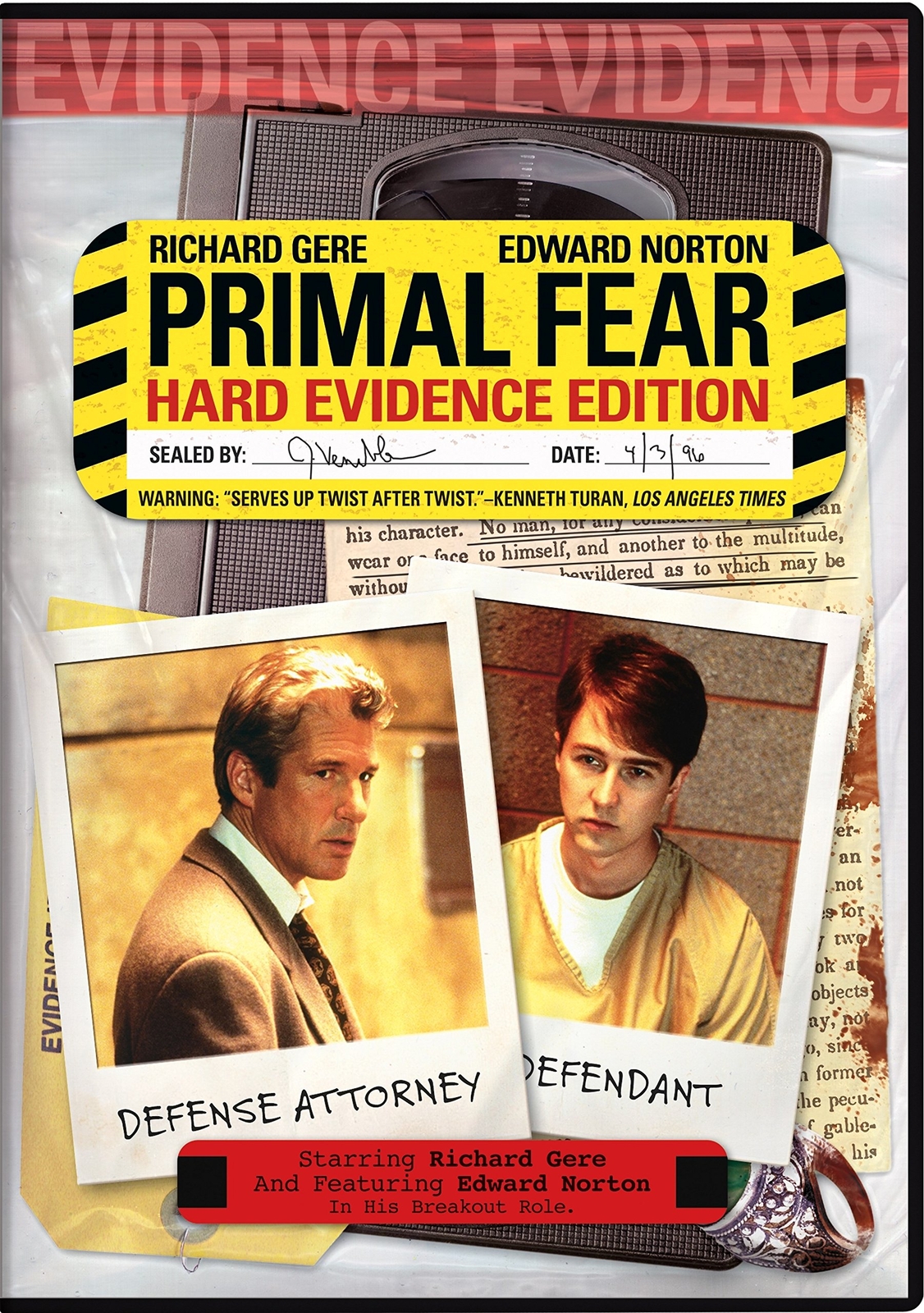 Primal Fear (DVD) Richard Gere Laura Linney Frances McDormand John Mahoney