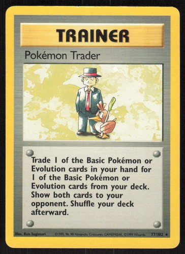Pokemon TCG Base Set #077/102 Pokemon Trader Rare LP
