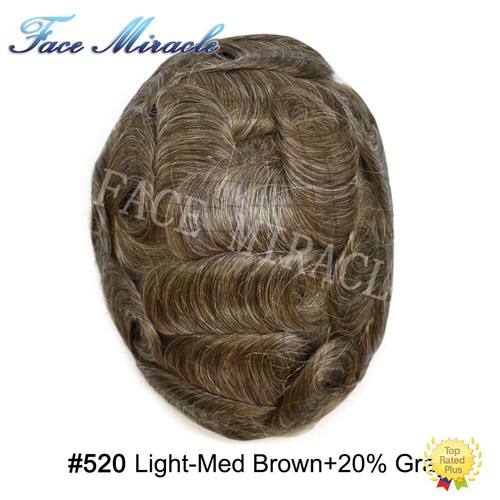 Toupee for Men Durable Fine Mono Mens Toupee Human Hair Piece NPU Around Men Wig - Picture 44 of 56