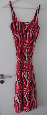Comma Kleid Damen DressGr.38 Obermaterial 100%Viskose blau,Rot,weiß NEUwertig
