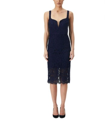 Bardot Women's Adeline Lace Plunge-Neck Midi Dress Sz6 $139 | eBay