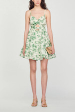 Sandro Women's Nances Sleeveless Dress, Style SFPRO03046, Size 38, Ecru-Vert