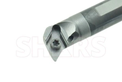 SHARS TOOL 3/8" RH SDUCR Coolant Through Indexable Solid Carbide Boring Bar DCMT S]