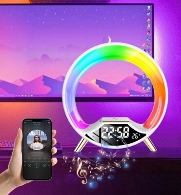 COLSUR Radio FM Réveil Matin Digital avec Chargement sans Fil