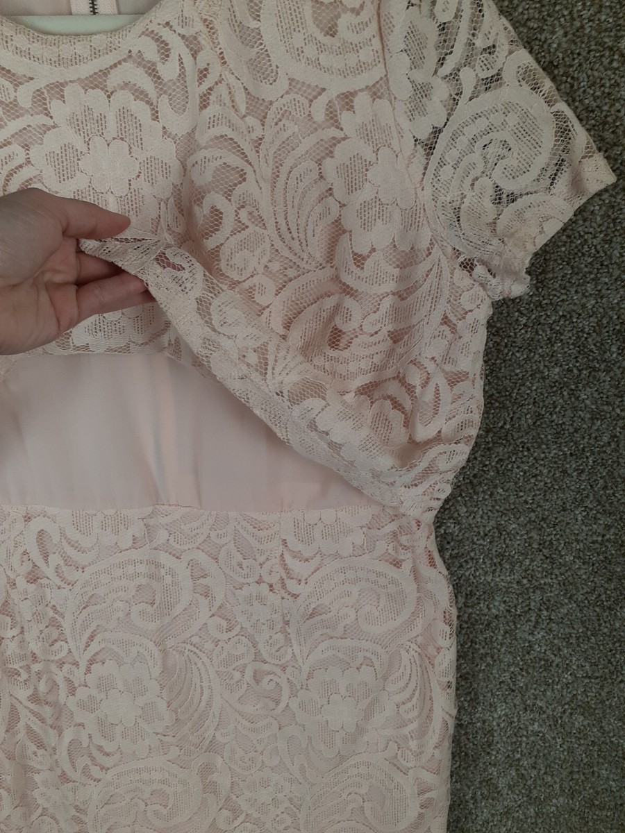 Forever 21+ Lace Sheath Dress Womens XL Pale Pink Short Sleeve Overlay  Classic | eBay