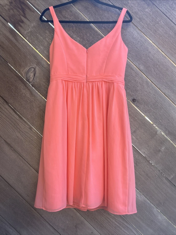 Vestido de novia David para mujer talla 8 coral sin mangas vestido de dama de honor Foto 2 de 3