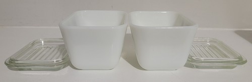 Pyrex Vintage Refrigerator Container Early American Motif Brown White With Lids - Imagen 6 de 10