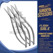 Noyes Spring Scissors – 4.5" Micro Curved Blades, Sharp Tips, Premium Quality