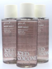 VICTORIA'S SECRET PINK ICED COCONUT BODY MIST SPRAY 8.4 FL OZ LOT OF 3 PCS 