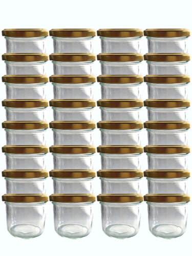 100 Sturzgläser 125ml Gold Marmeladengläser Einmachgläser Einweckglas  - Picture 1 of 3
