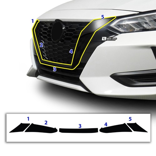 Fits Nissan Sentra 20-23 Front Grille Chrome Delete Decal Blackout Vinyl Trim - Picture 6 of 6